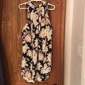 High neck floral blouse